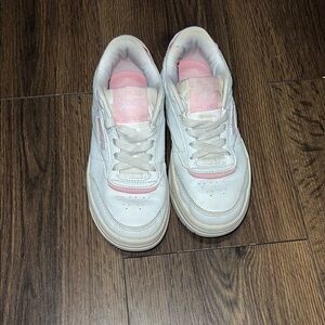 Kids White and Pink Sneakers